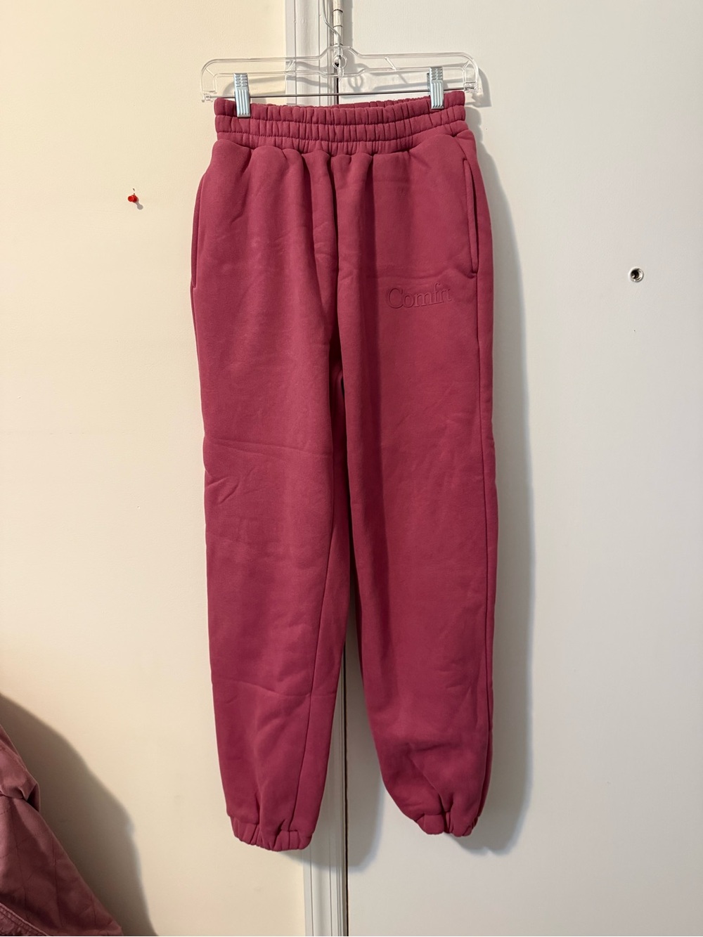 Comfort Fit Rose Pink Fleece Joggers